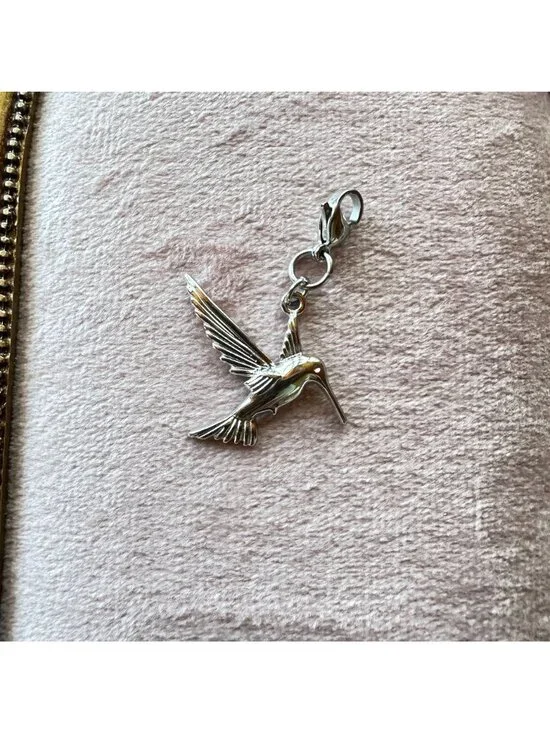 Hummingbird Charm Pendant With Lobster Clasp - Stainless Steel Waterproof - Picture 16 of 16